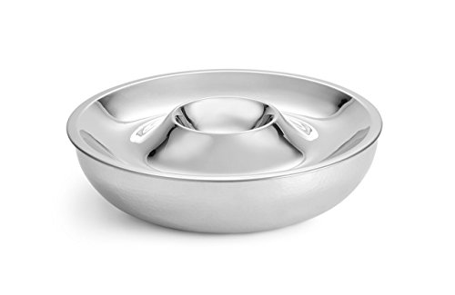 Artisan 2-Piece Stainless Steel Serving Bowl with 2-Section Top Tray and Insulated Lower Bowl