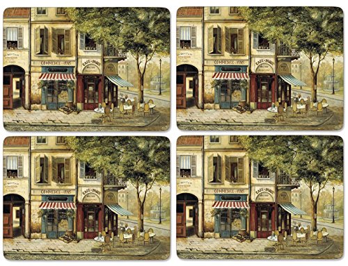 Pimpernel Parisian Scenes Placemats - Set of 4 (15.7 x 11.7), Cork, Elegant Parisian Design, Durable, Easy to Clean, Ideal for Dining Tables, Adds Charm & Style to Any Space