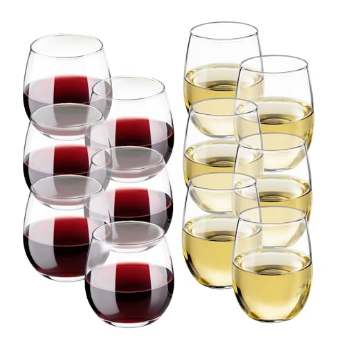 Libbey Stemless Wine Glasses Set of 12