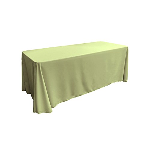 LA Linen Polyester Poplin Washable Rectangular Tablecloth, Stain and Wrinkle Resistant Table Cover 90x156, Fabric Table Cloth for Dinning, Kitchen, Party, Holiday 90 by 156-Inch, Sage