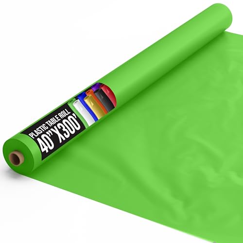 Party Solids Lime Green Plastic Table Cover Roll