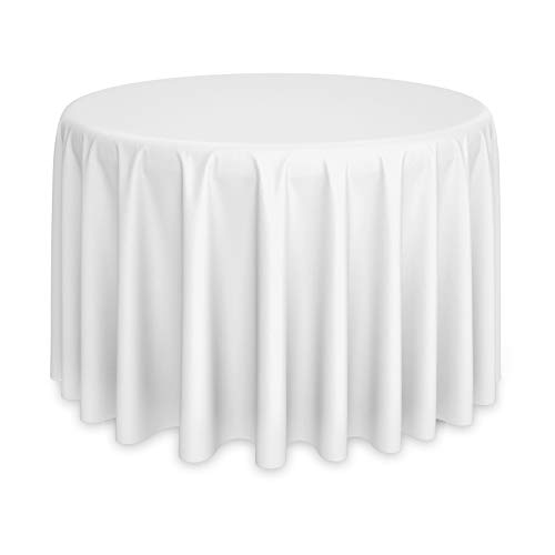 Lann's Linens - 10 Premium 132" Round Tablecloths for Wedding/Banquet/Restaurant - Polyester Fabric Table Cloths - White