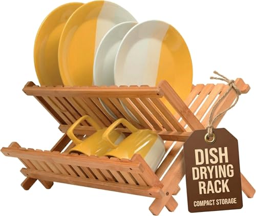 Bambusi Foldable Bamboo Dish Drying Rack