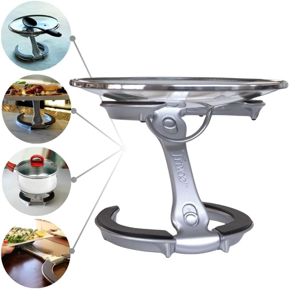 Trivae Pot Lid Holder  4-in-1 Pot Lid Holder While Cooking, Pan Lid Holder, Trivet & Cake Stand  Versatile Kitchen Tool for Hot Pots, Serving & Display  Space-Saving, Heat-Resistant Stand
