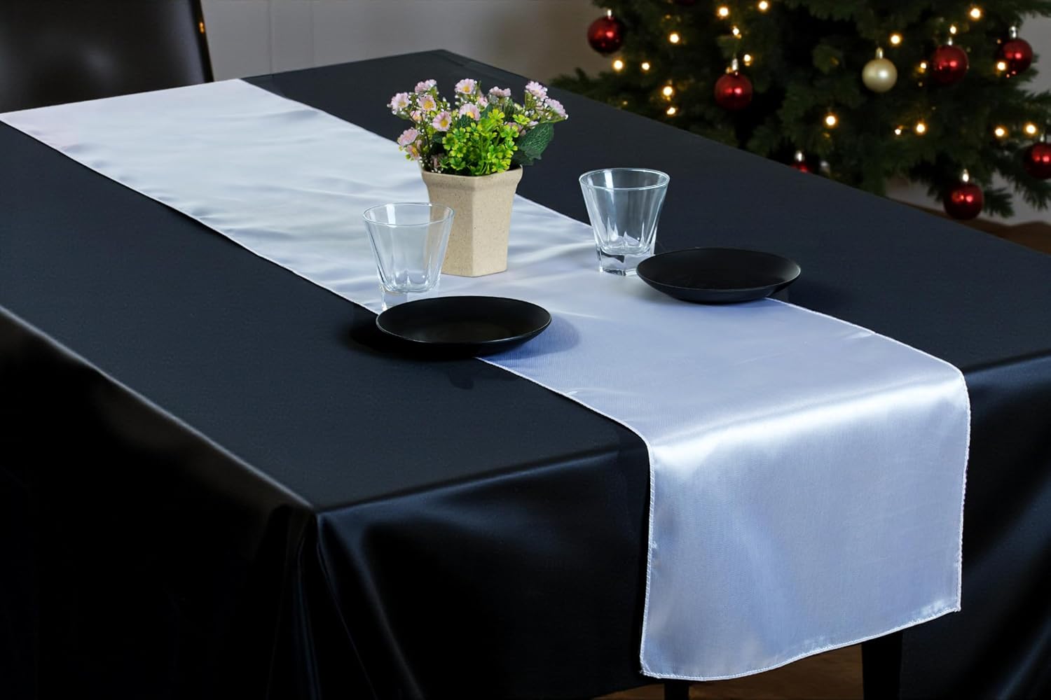MDS Satin Table Runners - White