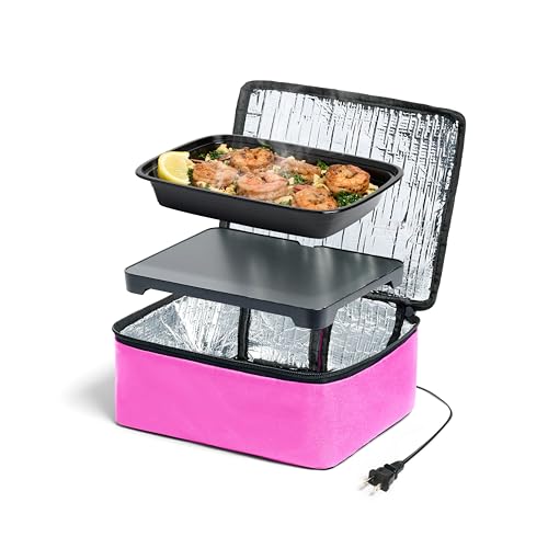 HOTLOGIC Mini Portable Electric Lunch Box Food Heater - Innovative Food Warmer and Heated Lunch Box for Adults Car/Home - Easily Cook, Reheat, and Keep Your Food Warm