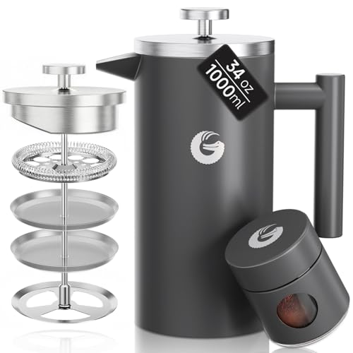Coffee Gator Stainless French Press (Gray)