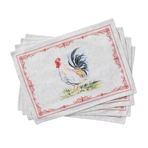 Maison d' Hermine Placemats Set of 4 100% Cotton Washable Cloth Place Mats, Reusable Table Mats for Kitchen Dining Decoration, Party, Wedding, Restaurant Spring/Summer (Campagne, 13" x 19")