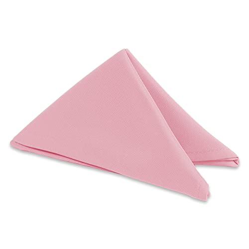 Polyester Cloth Napkins - Washable Soft Table Linens - Durable & Elegant for Dining, Restaurants, Weddings, Events, Rentals, Banquets, & Parties - Premium Quality Set of 100, Pink, 17"x17"