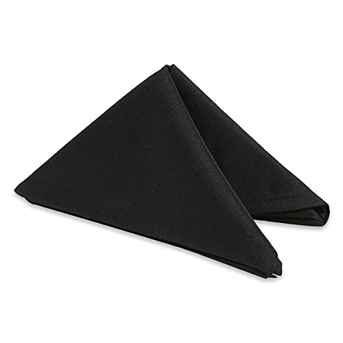 Polyester Cloth Napkins - Washable Soft Table Linens - Durable & Elegant for Dining, Restaurants, Weddings, Events, Rentals, Banquets, & Parties - Premium Quality Set of 100, Black, 20"x20"