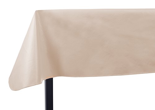 Yourtablecloth Heavy Duty Vinyl Rectangle or Square Tablecloth  6 Gauge Heavy Duty Tablecloth  Flannel Backed  Wipeable Tablecloth with Vivid Colors & Many Sizes 52 x 70 Sand
