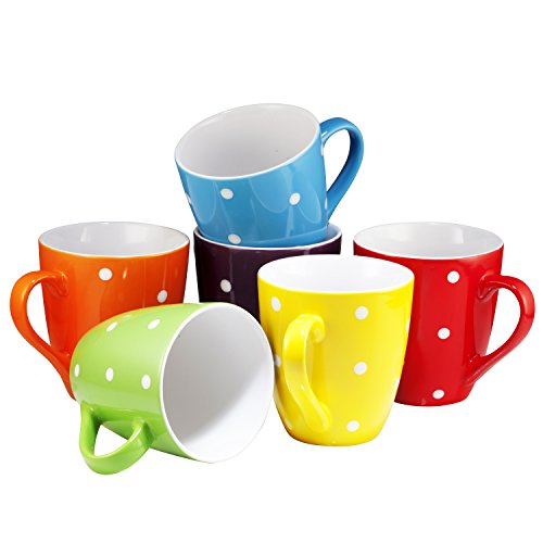 Bruntmor 16 Oz Polka Dot Coffee Mug Set