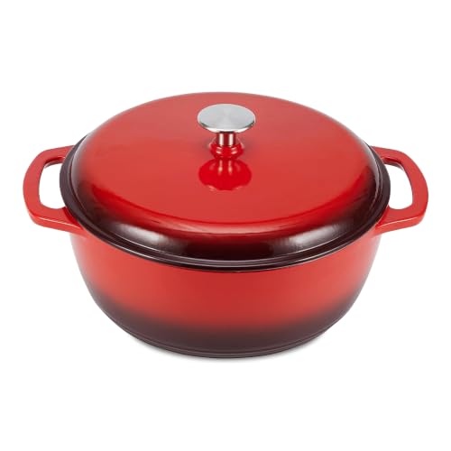 Amazon Basics 4.3-Qt Cast Iron (Red)