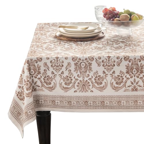 Maison d' Hermine Table Cloth Square Table 100% Cotton 60 x 60 Inches Fall Tablecloth Reusable Everyday Use for Thanksgiving Decorations Dining Farmhouse Party Festive (Allure)