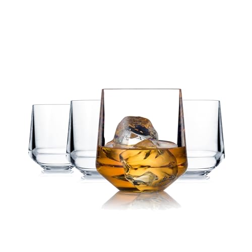 Drinique Unbreakable Stemless Wine Glasses  Set of 4 | 12oz Tritan Plastic | Made with 50% Recycled Content | Reusable, Dishwasher Safe, BPA-Free, Shatterproof | Indoor, Outdoor, Everyday Use - Clear