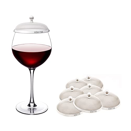BevHat Stainless Steel Drink Covers (8 Pack), Wine Glass Covers for Outdoors, Protect Cocktails, Coffee Mugs, Tea Cups, Beers, Keep Bugs Out, Wine Accessories & Drink Lids
