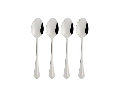 Oneida Silverware Set, Juilliard Fine Flatware 4-Piece Teaspoon Set, Service For 4, Rust Resistant 18/10 Stainless Steel, Dishwasher Safe, Mirror Finish, Home And Kitchen Utensils (Silver 4 Piece)