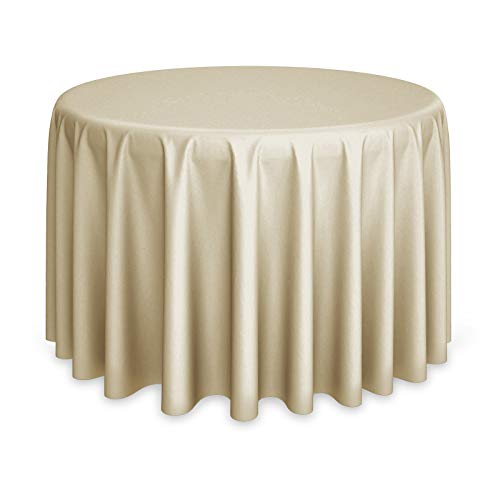 Lann's Linens - 10 Premium 120" Round Tablecloths for Wedding/Banquet/Restaurant - Polyester Fabric Table Cloths - Beige