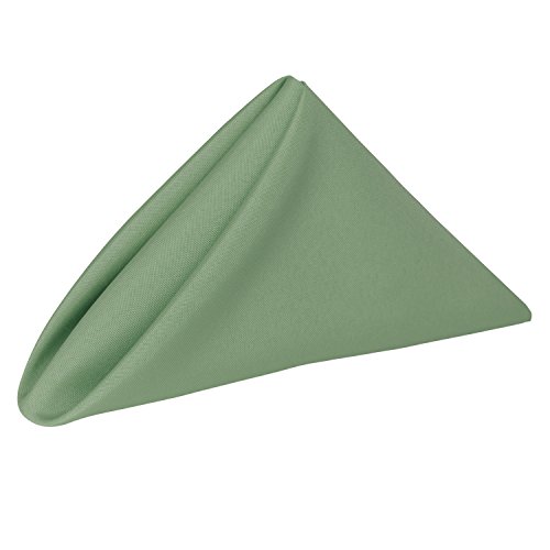 Ultimate Textile Cloth Napkins Bulk Set 17x17in Polyester Washable Square Dinner Napkins for Wedding Party Events Machine Washable Stain Resistant - Sage, 17" X 17" (Set of 36)