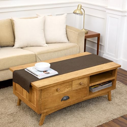 Solino Home Linen Small Table Runner - Athena (Chambray Brown)