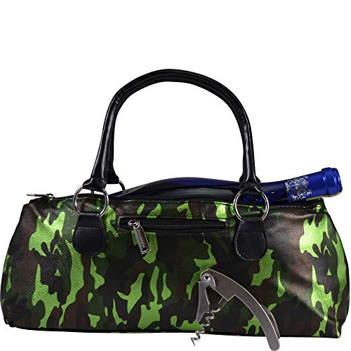 Primeware Wine Clutch Bag (Thermal Insulated) Trendy Women's Carry Tote | Holds Red & White 750mL Bottles | Trendy Fashion | Incl. Portable Waiter-Style Corkscrew