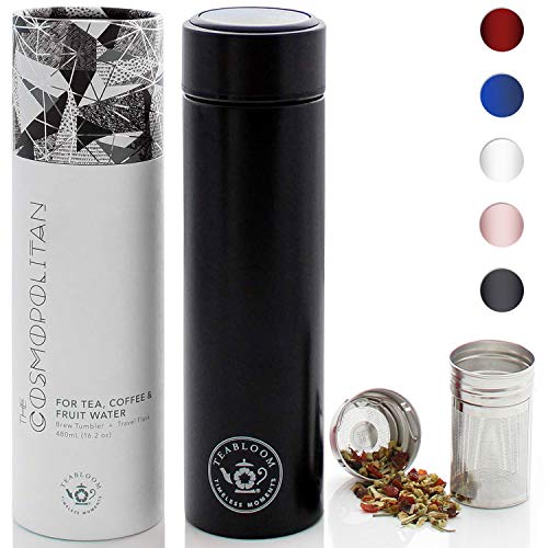 Teabloom - The ORIGINAL All-Brew Travel Tumbler & Thermos | OPRAHs Favorite | 16oz/480ml Insulated Water Bottle/Tea Flask/Cold Brew Coffee Mug