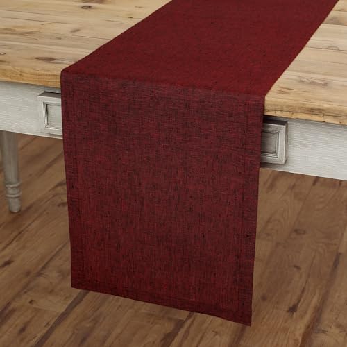 Solino Home Linen Table Runner 72 Inch - Red Garnet