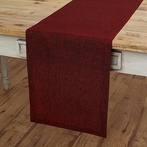 Solino Home Linen Table Runner 90 Inch - Red Garnet