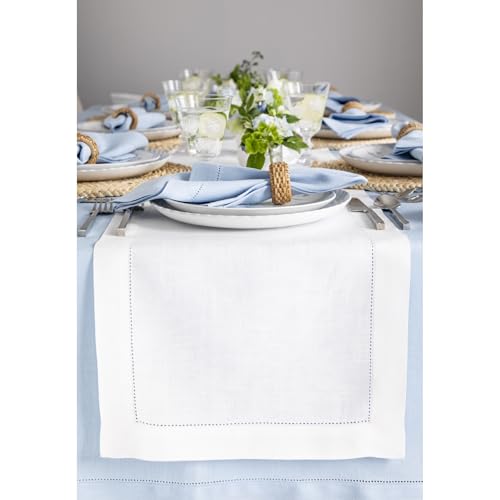 Solino Home Linen White Table Runner 108 Inches Long