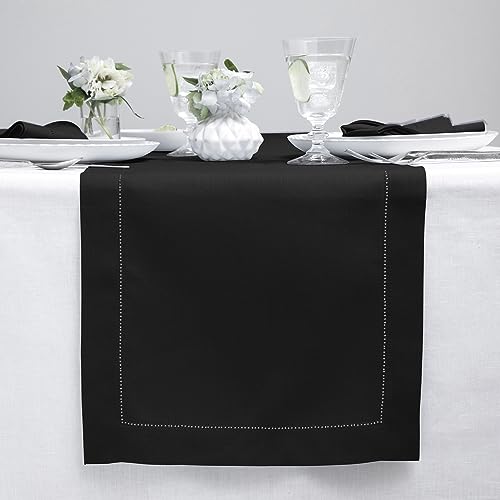Solino Home Linen Black Table Runner 72"