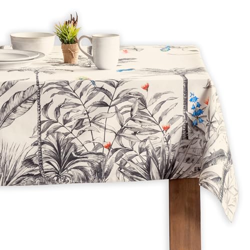 Maison d' Hermine Table Cloth Square Table 100% Cotton 60 x 60 Inches Fall Tablecloth Reusable Everyday Use for Thanksgiving Christmas Decorations Dining Farmhouse Party (Amazonia)