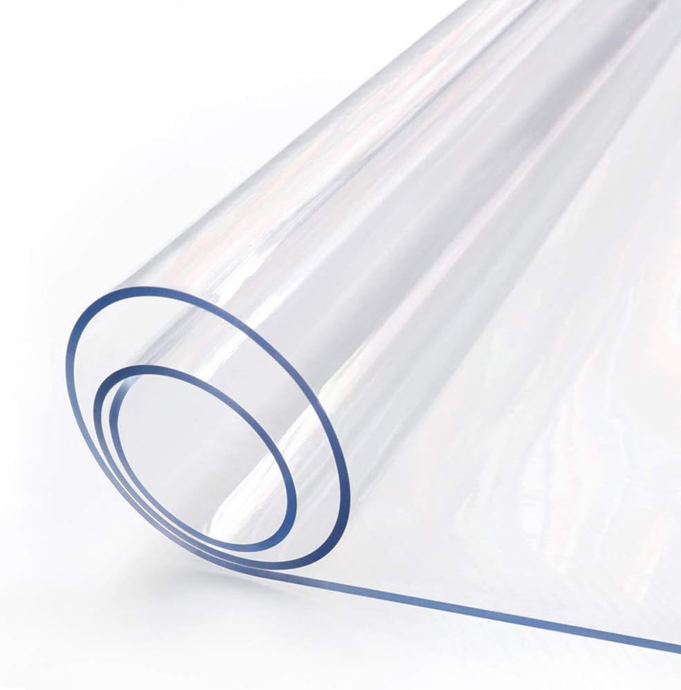 42 x 72 6ft Clear Plastic Dining Table Protector Tablecloth Desk Pad Mat Wooden Furniture Coffee Glass End Sofa Side Bedside Bistro Table Cloth Top Protection Countertop Cover Waterproof PVC Vinyl