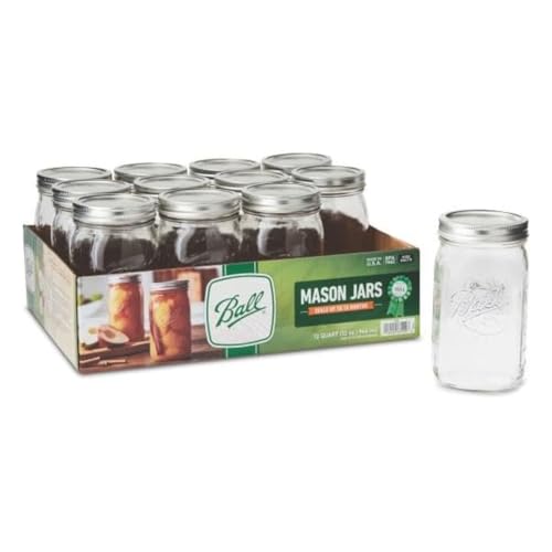Ball Wide Mouth Clear Glass Canning Quart 32 Oz (12 Pack)