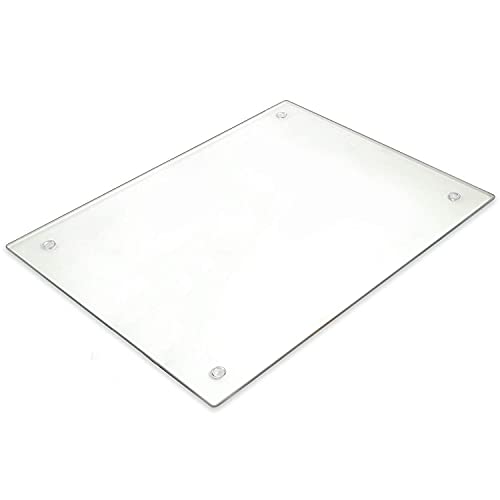Tempered Glass Cutting Board Long Lasting Clear Glass Scratch, Heat, Shatter Resistant, Dishwasher Safe. (XLarge 16x20")