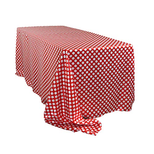 YOUR CHAIR COVERS 90 x 156 inch Satin Tablecloth (Polka)