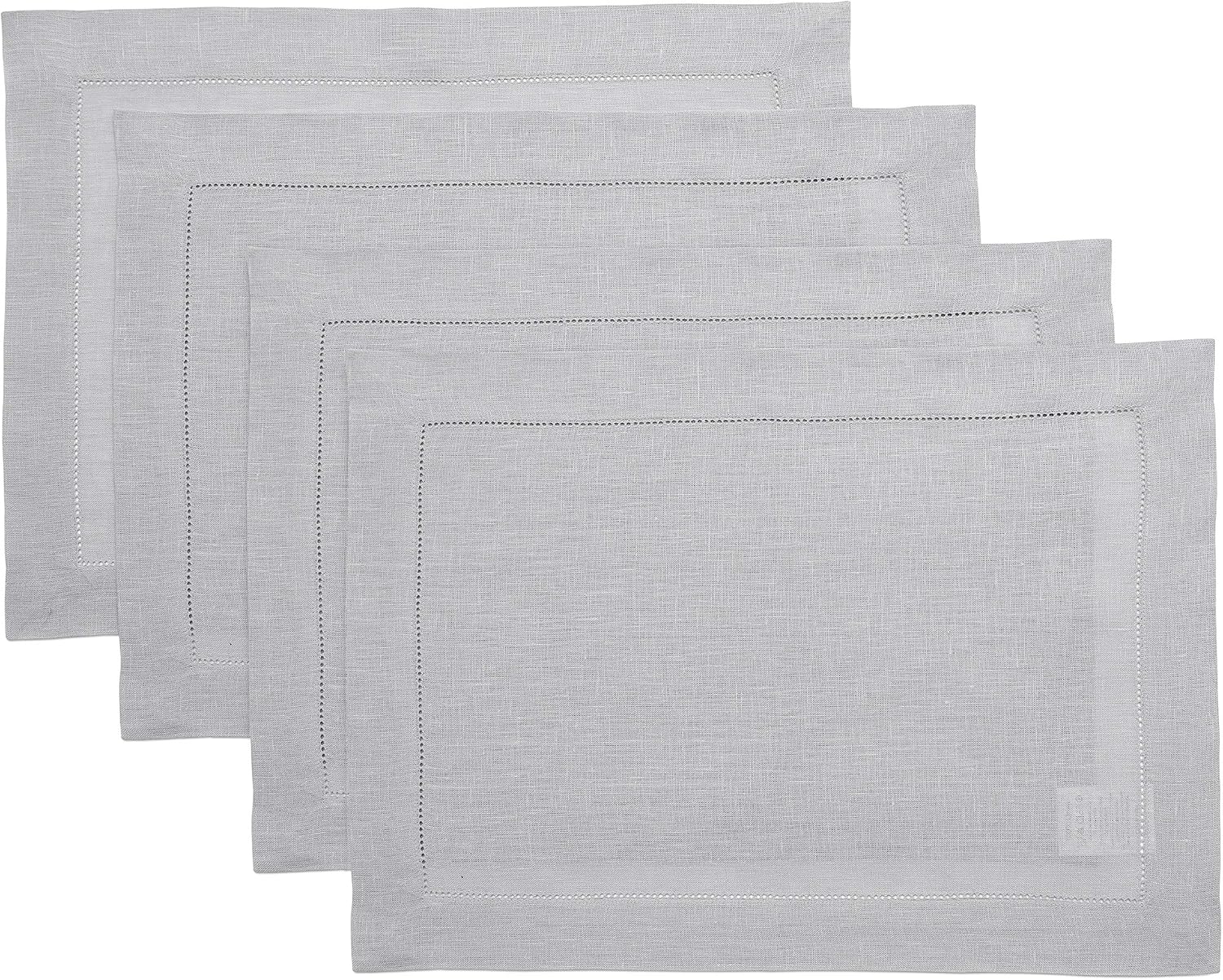 Solino Home Linen Placemats Set of 4 - Soft Grey