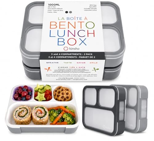 kinsho Bento-Box Lunch-Box Kids & Adults (2 Pack)