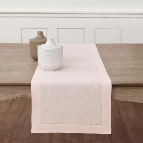 Solino Home Linen Pink Table Runner 72 Inches Long