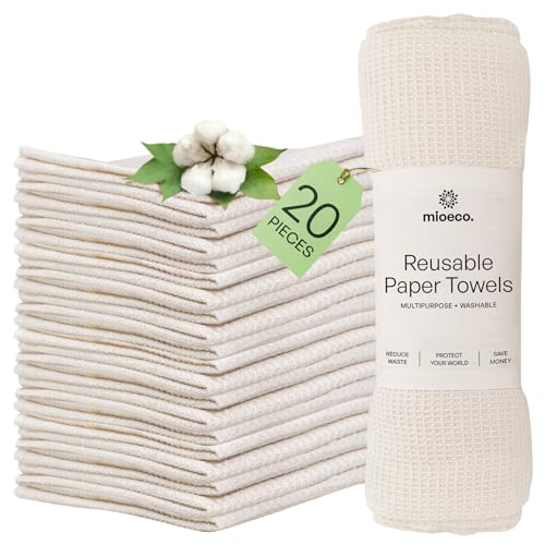 mioeco 20 Pack Reusable unPaper Towels