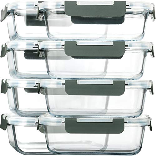 [8-Pack,30 oz]Glass Meal Prep Containers