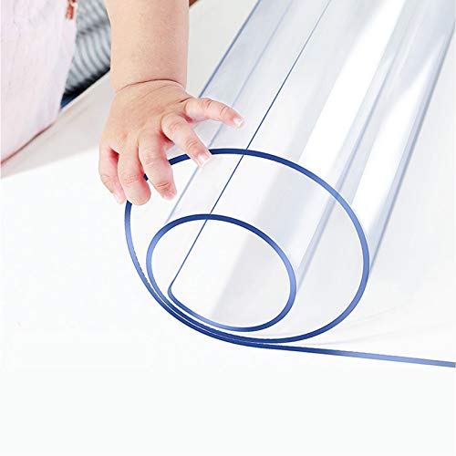 Glass Plastic Tablecloth Kitchen Table Protector Clear Thick Protective Desk Cover Mat PVC Easy Clean Polyester Wipeable Waterproof Vinyl Cloth PVC for Rectangle Pad Furniture Protector 48 x 72 inch