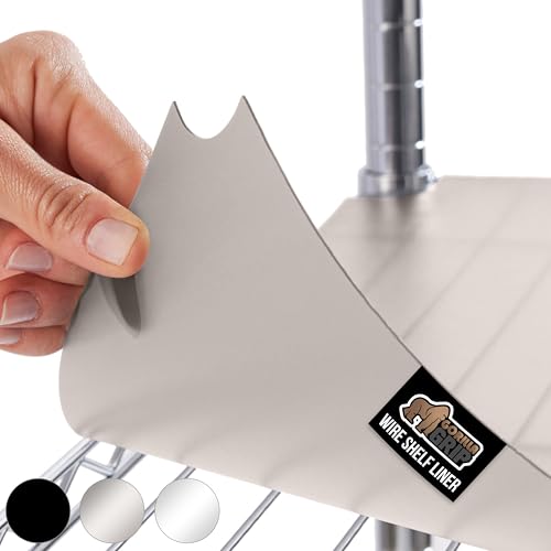 GORILLA GRIP ShelfGuard Wire Shelf Liner Compatible with Amazon Basics Shelving Unit, Set of 4 Waterproof Liners for Organizing Metal Rack Shelves, Kitchen Cabinets, Cupboard, Pantry, 18x36 Charcoal