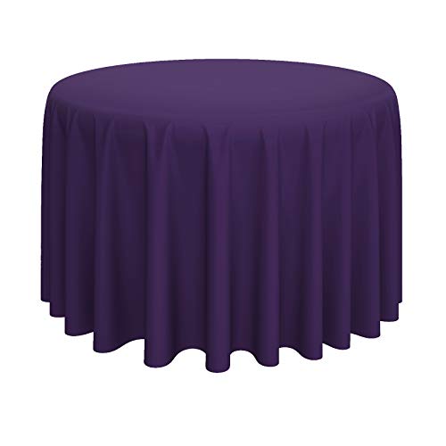 Lann's Linens - 10 Premium 108" Round Tablecloths for Wedding/Banquet/Restaurant - Polyester Fabric Table Cloth - Purple