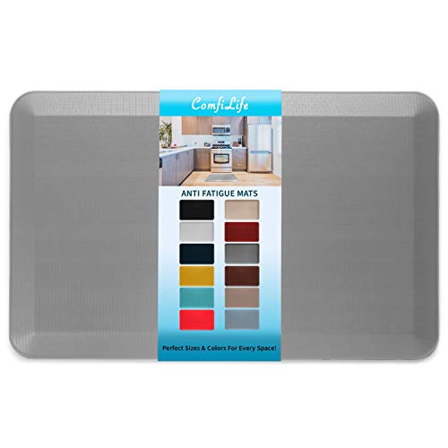 ComfiLife Anti Fatigue Floor Mat  3/4 Inch Thick Kitchen Mats for Floor, Standing Desk Mat, Kitchen Rug  Comfort at Home, Office  Durable  Stain Resistant  Non-Slip Bottom (20" x 32", Gray)