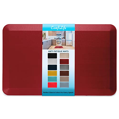 ComfiLife Anti Fatigue Floor Mat  3/4 Inch Thick Kitchen Mats for Floor, Standing Desk Mat, Kitchen Rug  Comfort at Home, Office  Durable  Stain Resistant  Non-Slip Bottom (20" x 32", Red)