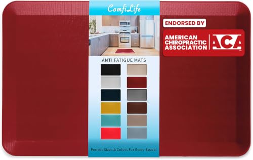 ComfiLife Anti Fatigue Floor Mat 3/4 Inch Thick Kitchen Mat (20" x 39", Red)