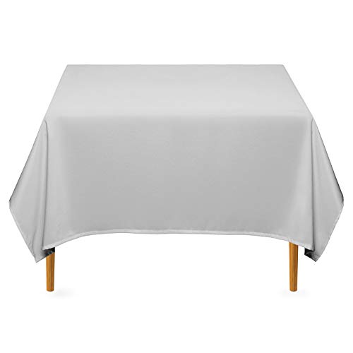 Lann's Linens - 10 Premium 70" Square Tablecloths for Wedding/Banquet/Restaurant - Polyester Fabric Table Cloth - Silver