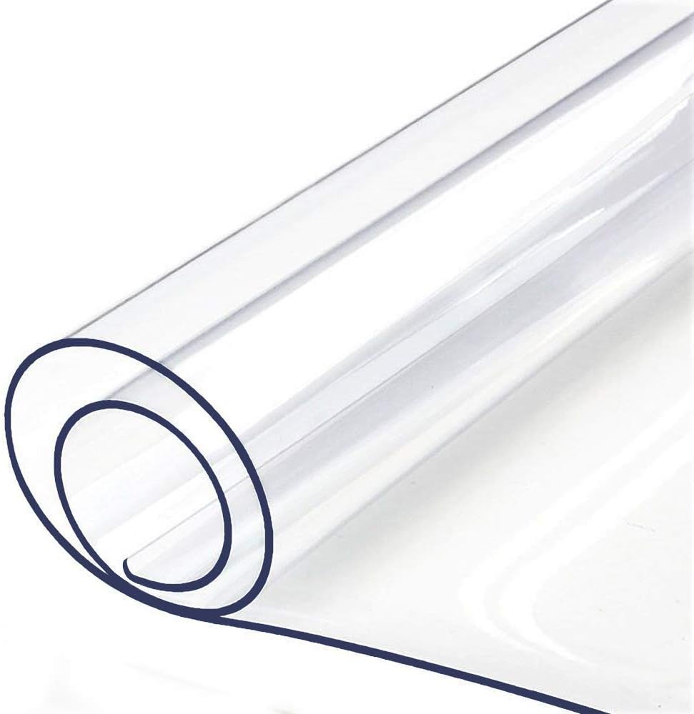 Clear Desk Blotter Mat Table Protector Pad Vinyl Plastic Tablecloth Liner Cover Wipeable Clean Protective Pad PVC Furniture Coffee Accent Dining Conference Tabletop Heat Resistant 40 X 84 Inches