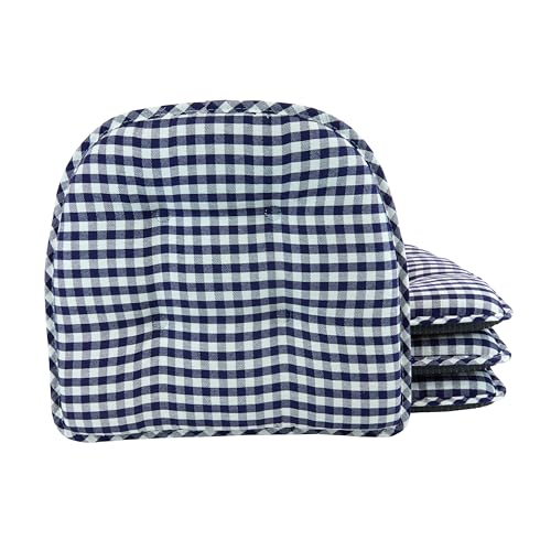 Klear Vu Omega Non-Slip Chair Cushions (Gingham Navy)
