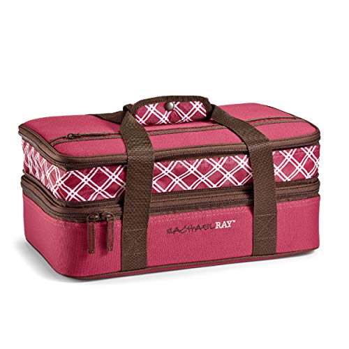 Rachael Ray Expandable Insulated Casserole Carrier for Hot or Cold Food, Thermal Lasagna Lugger Tote for Potluck, Parties, Picnic, and Cookouts, Fits 9" x 13" Baking Dish